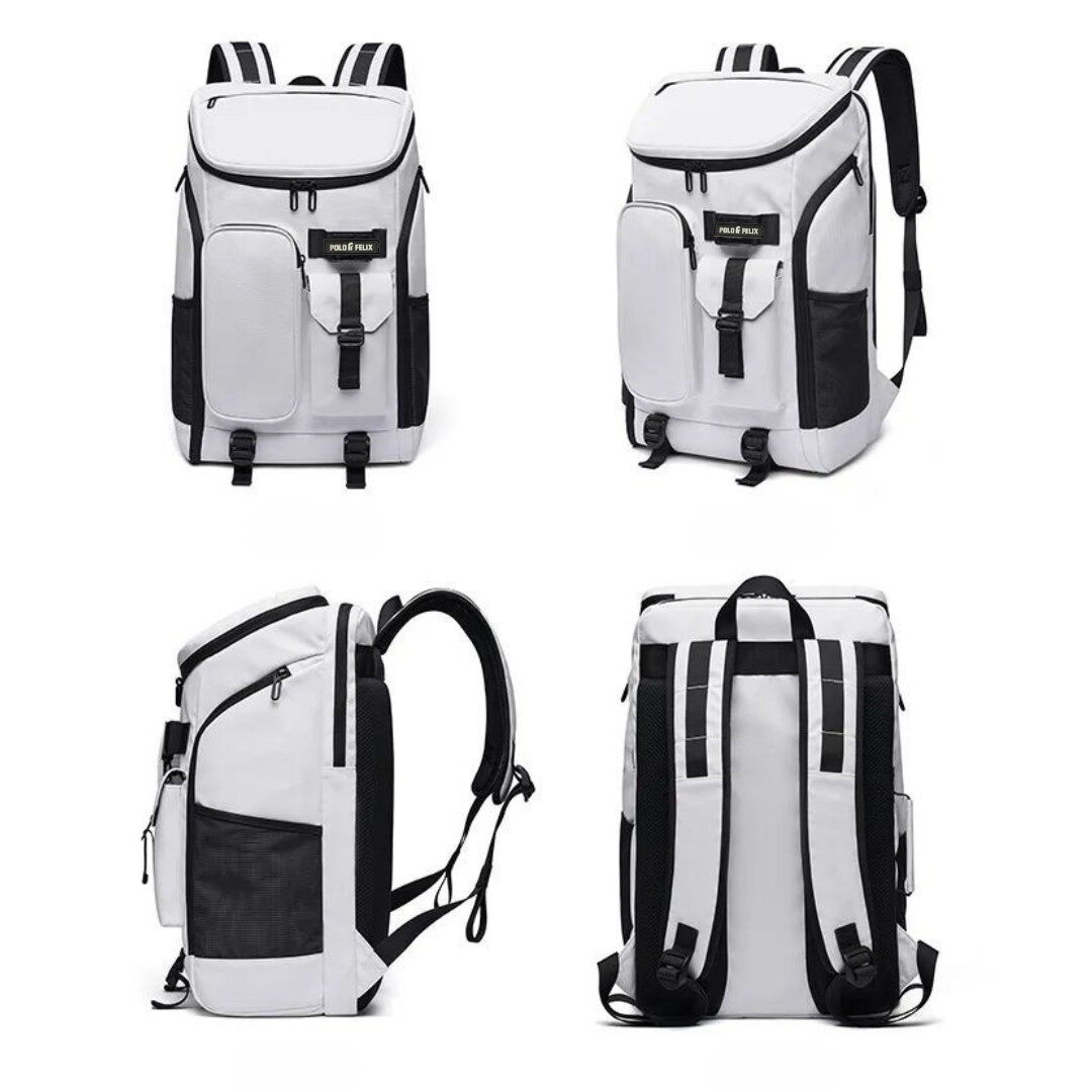 Tas Ransel Laptop Multifungsi Backpack Sporty – Legacy Chich PU – Putih - Gambar 4