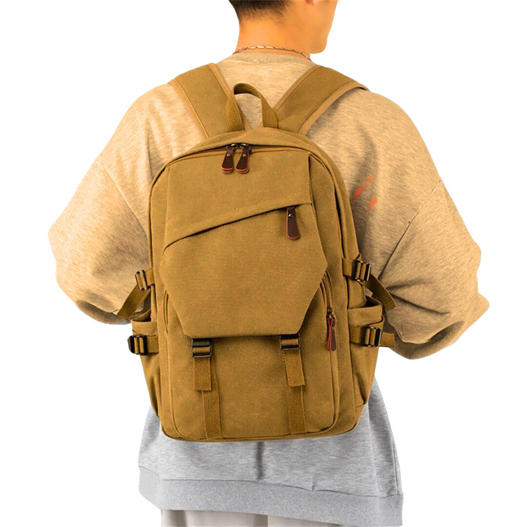 Tas Ransel Hexagon Kanvas Polos - Gambar 12