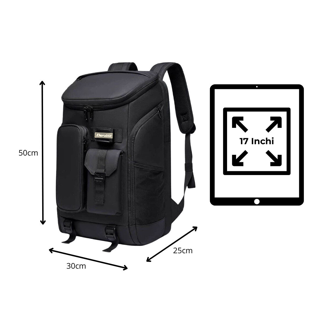 Tas Ransel Laptop Multifungsi Backpack Sporty – Legacy Chich Bimo – Hitam - Gambar 5