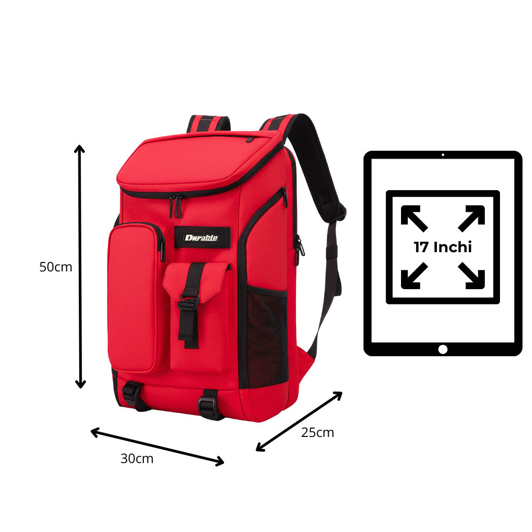 Tas Ransel Laptop Multifungsi Backpack Sporty - Legacy Chich Cordura - Merah - Gambar 5