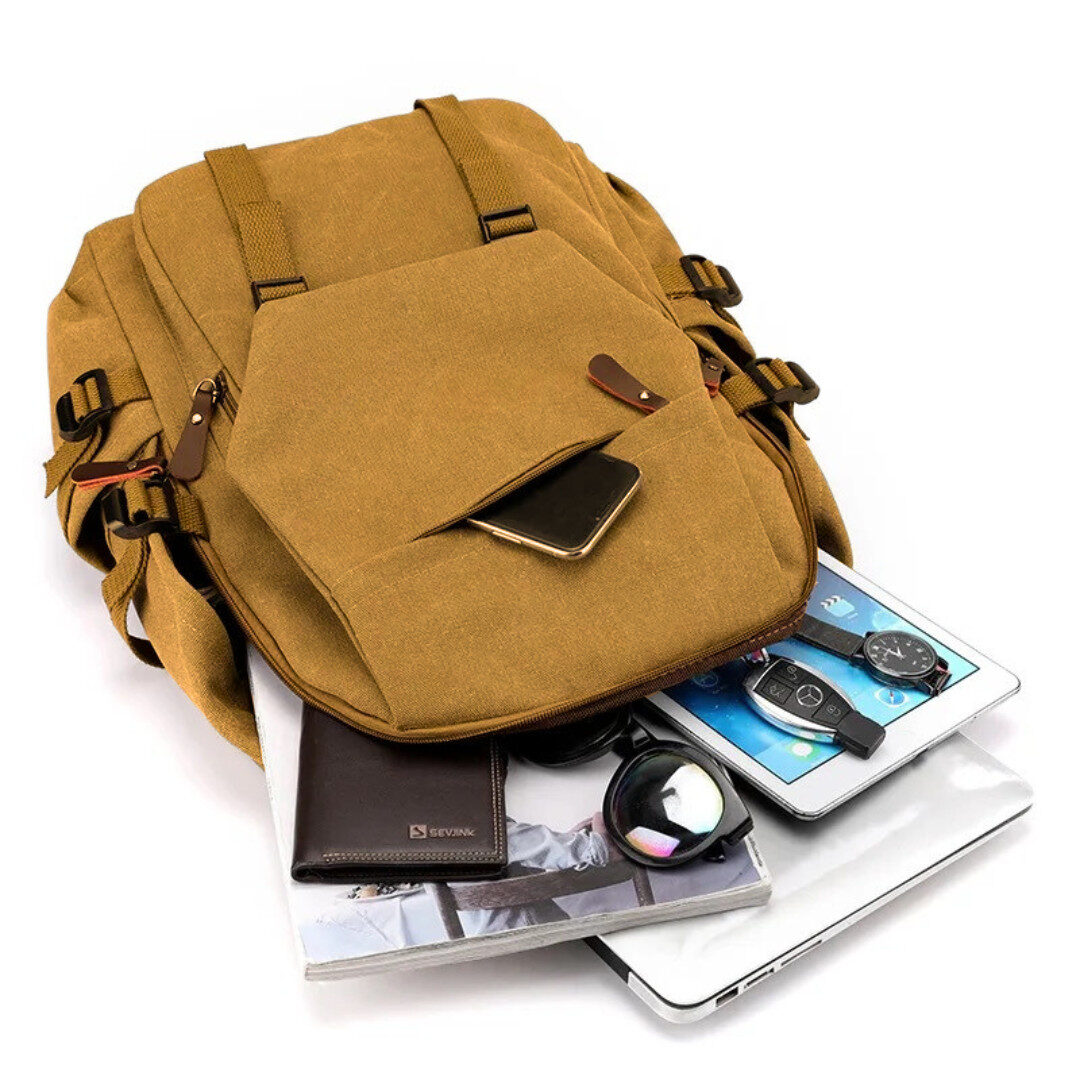 Tas Ransel Hexagon Kanvas Polos - Gambar 5