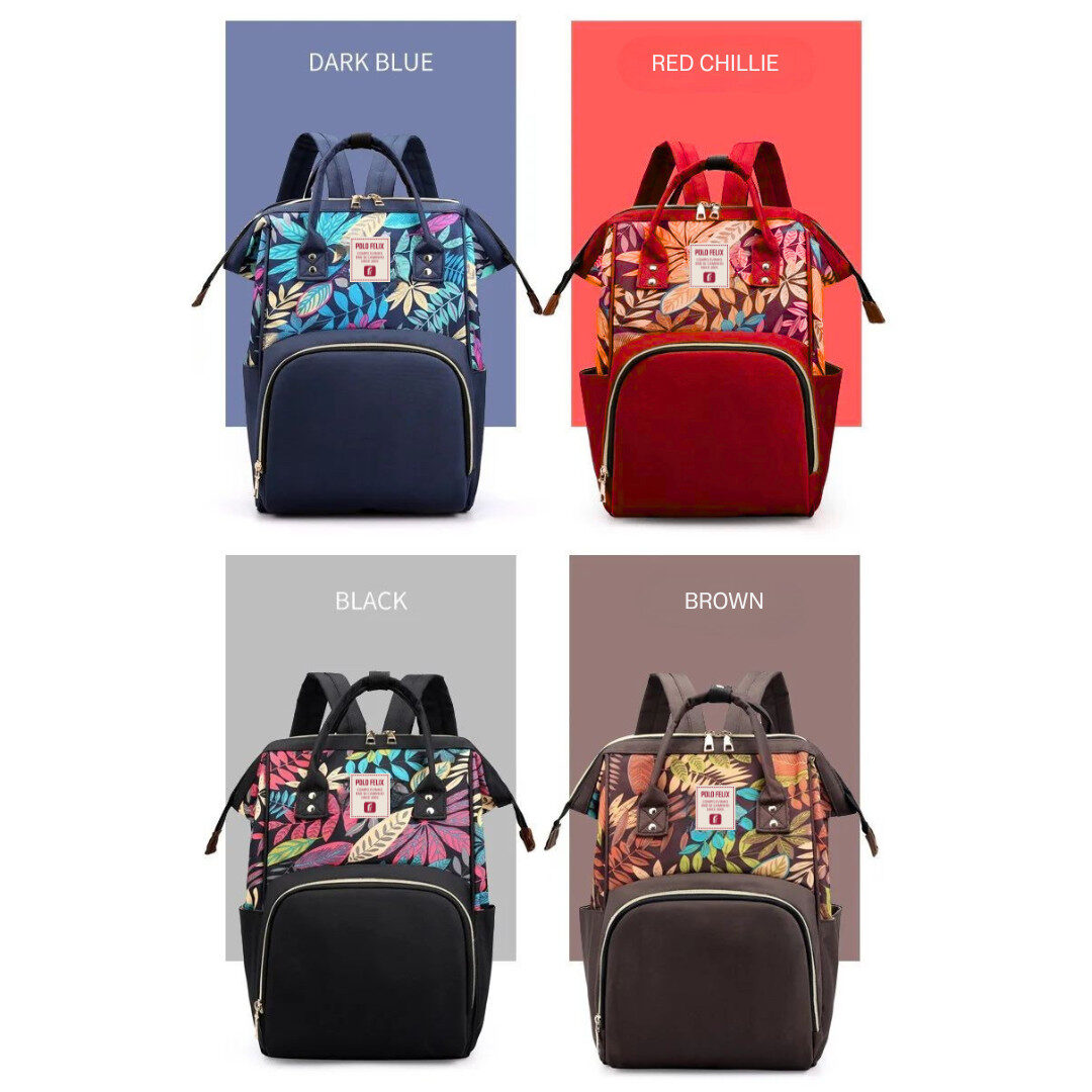 Diaper Bag Tas Ransel Multifungsi - City Diva - Motif Daun - Gambar 8