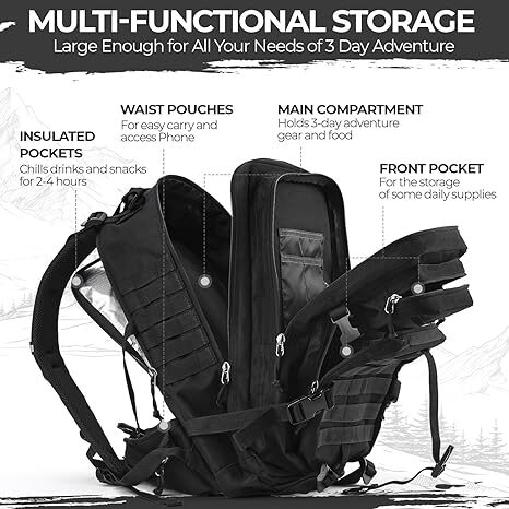 Backpack Militer 35L - Militer Kanvas - Gambar 2