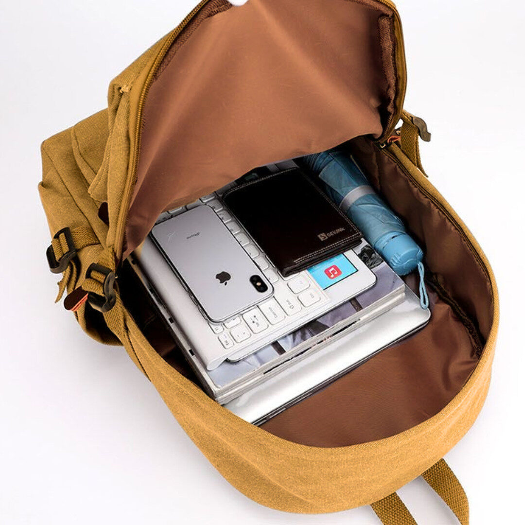 Tas Ransel Hexagon Kanvas Polos - Gambar 10