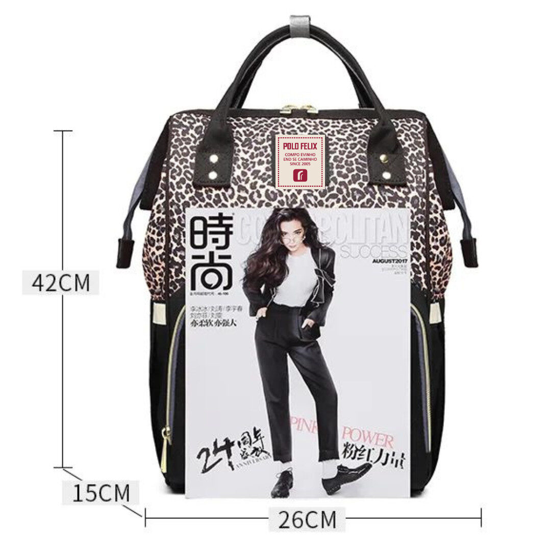 Diaper Bag Tas Ransel Multifungsi - City Diva - Motif Leopard - Gambar 4