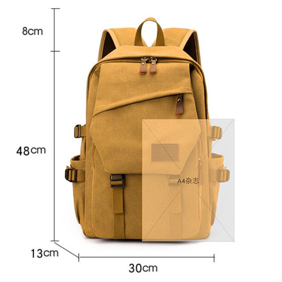 Tas Ransel Hexagon Kanvas Polos - Gambar 11