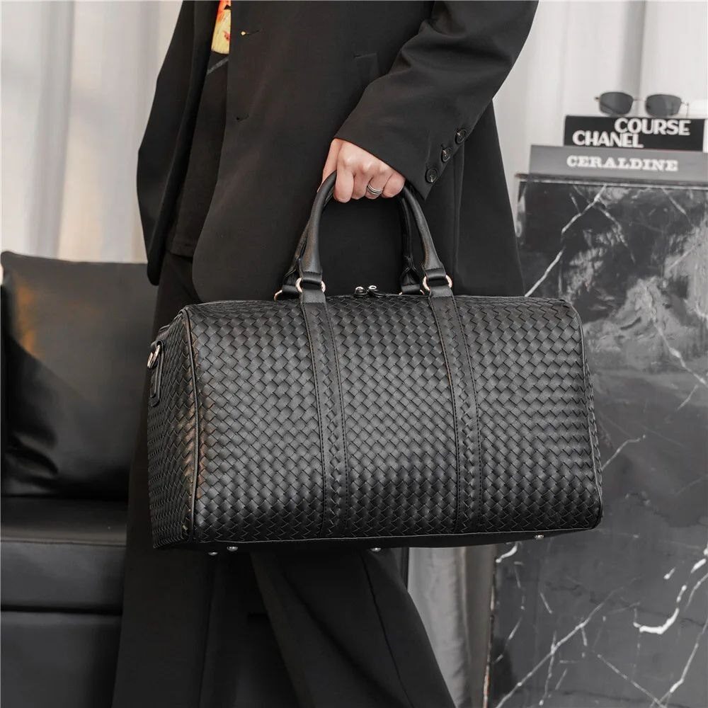 Duffle bag Tas Travel Tas Pakaian Anyaman Kulit PVC - Gambar 6