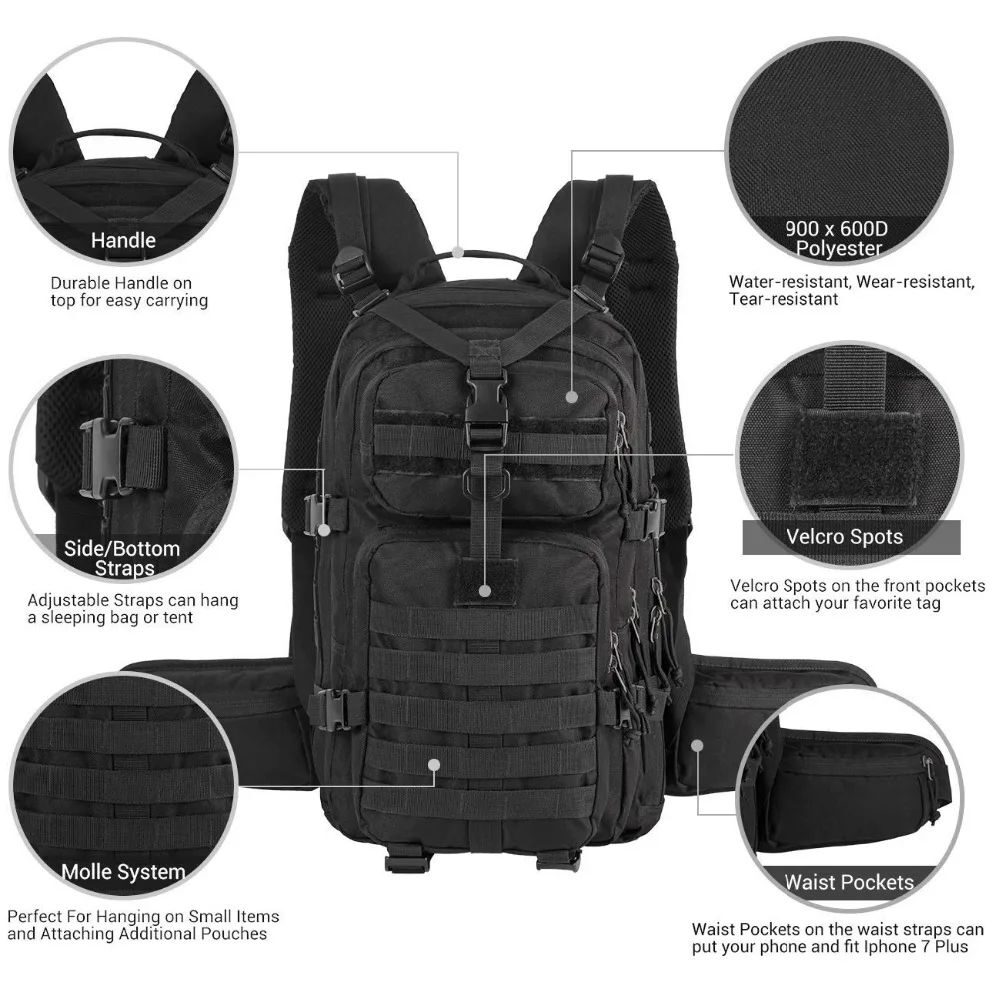 Backpack Militer 35L - Militer Kanvas - Gambar 7